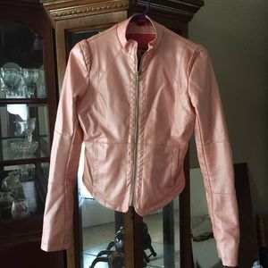 Peach Pleather Fashion ZipUp Jacket 💗🍑